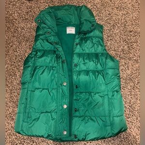 Old Navy Emerald Green Quilted Puffer Vest